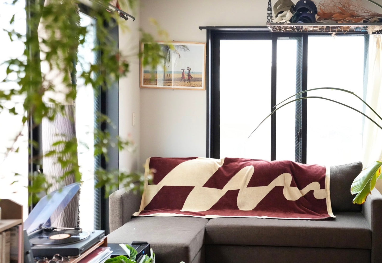 TOWEL BLANKET : I am new wave / wine red