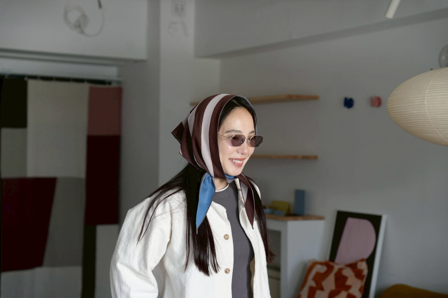 トライアングルスカーフ / TRIANGLE SCARF:Blue Boundary