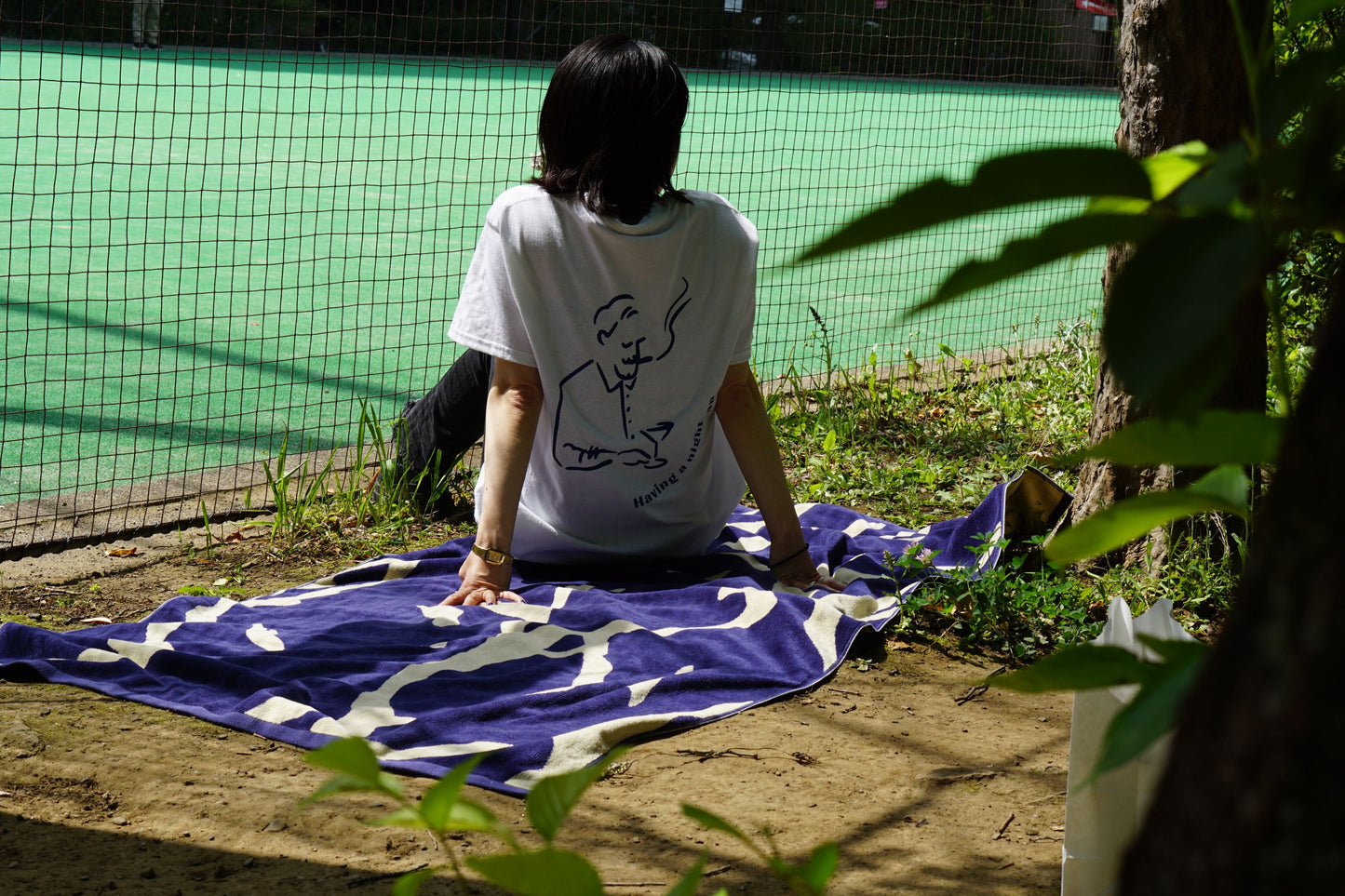 TOWEL BLANKET : Thunder in the dark / blue