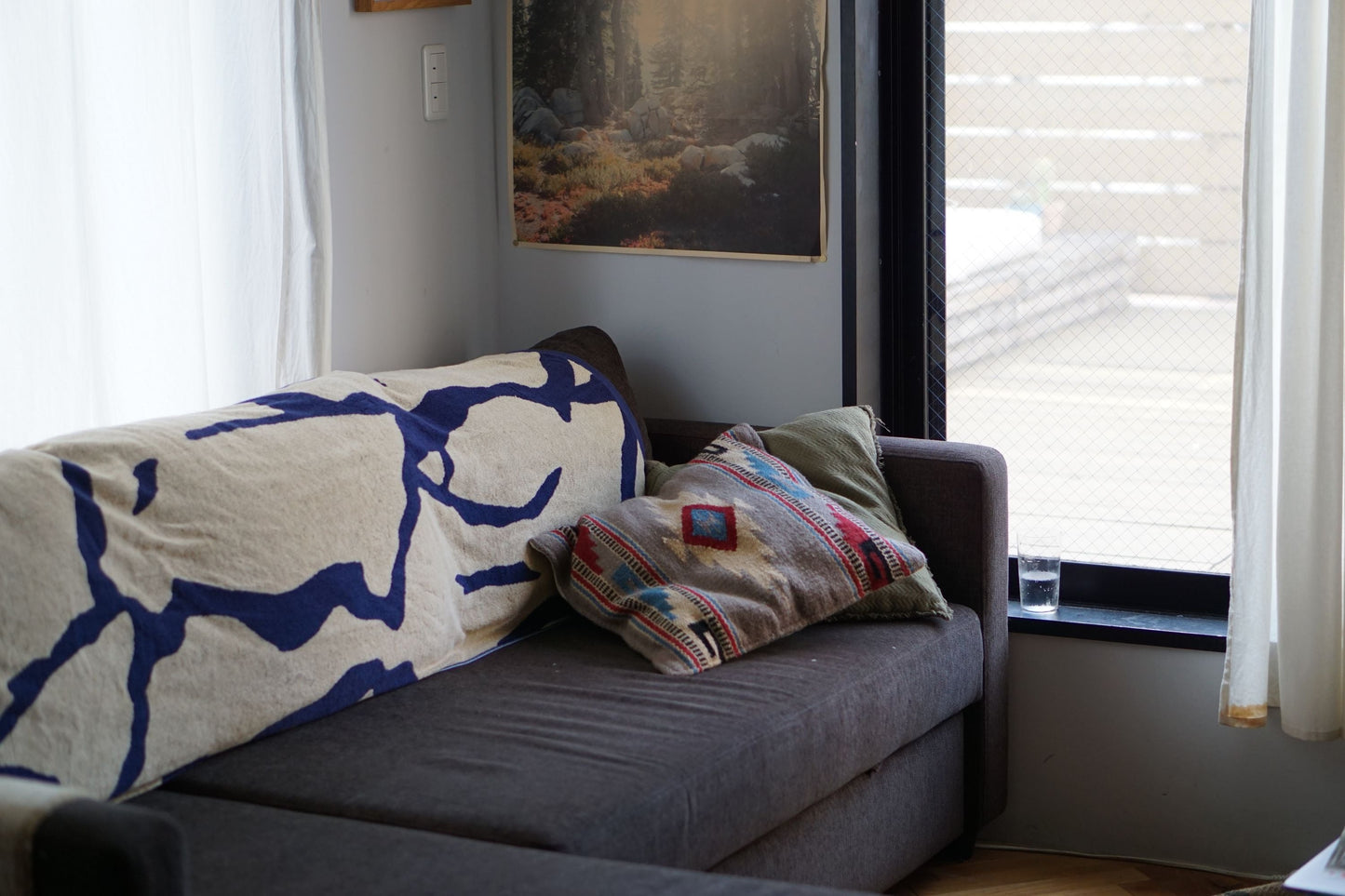 TOWEL BLANKET : Thunder in the dark / blue
