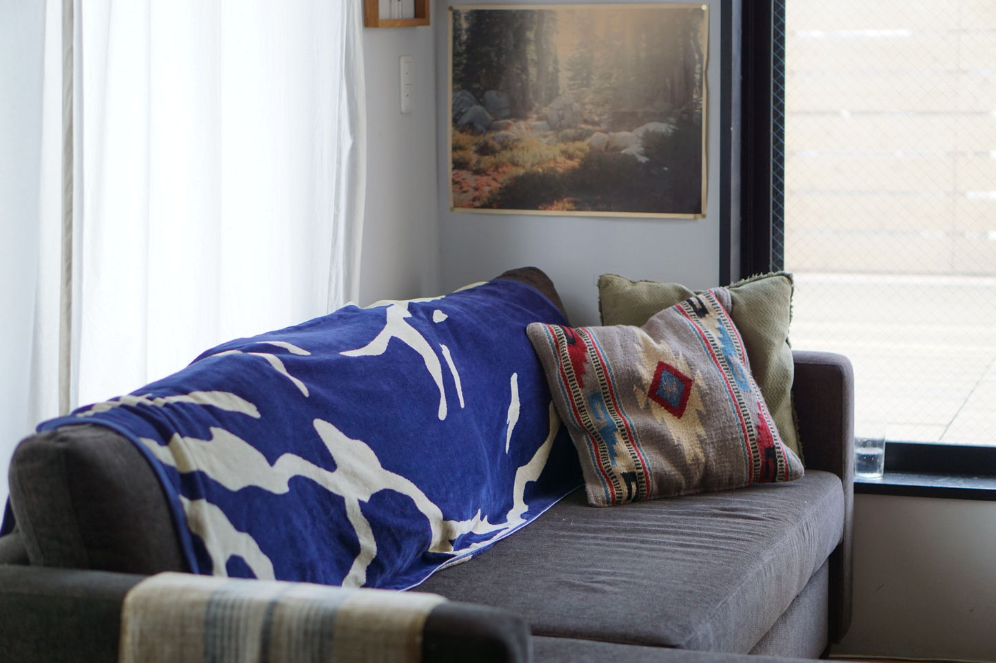 TOWEL BLANKET : Thunder in the dark / blue