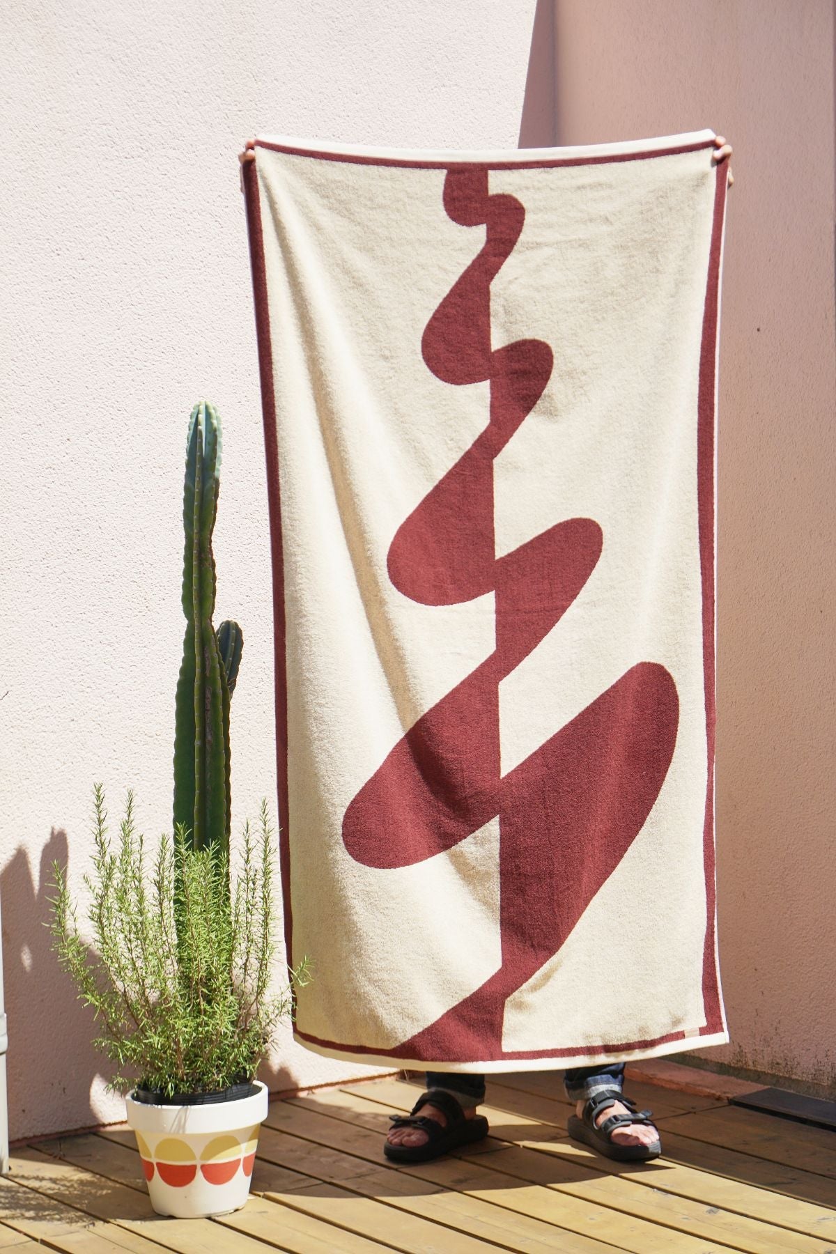 TOWEL BLANKET : I am new wave / wine red