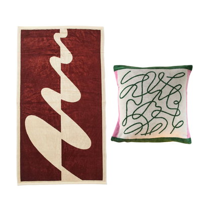 【年末限定セット】選べる TOWEL BLANKET & CUSHION COVER 2点 SET