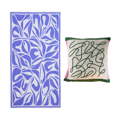 【年末限定セット】選べる TOWEL BLANKET & CUSHION COVER 2点 SET