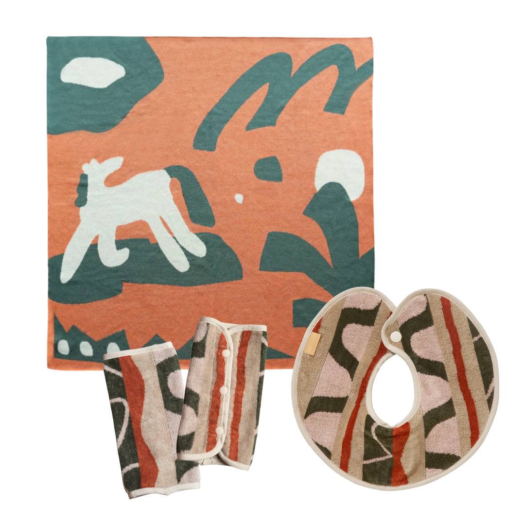 【BABY GIFT SET】タオルスタイ&ベビーケット&抱っこ紐カバー