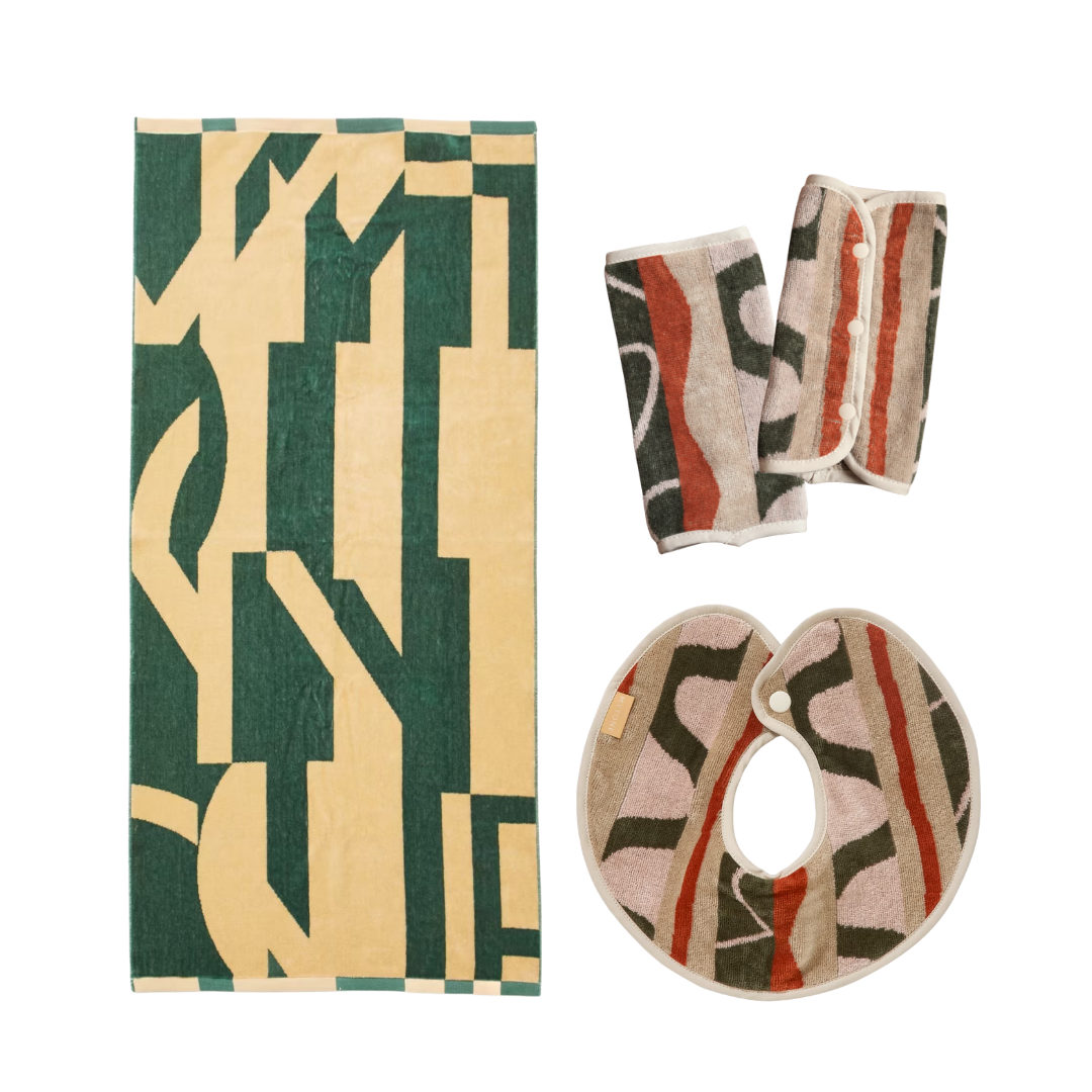 【BABY GIFT SET】タオルスタイ&バスタオル&抱っこ紐カバー