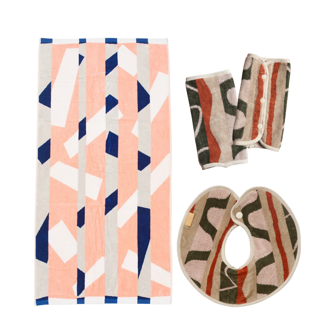 【BABY GIFT SET】タオルスタイ&バスタオル&抱っこ紐カバー