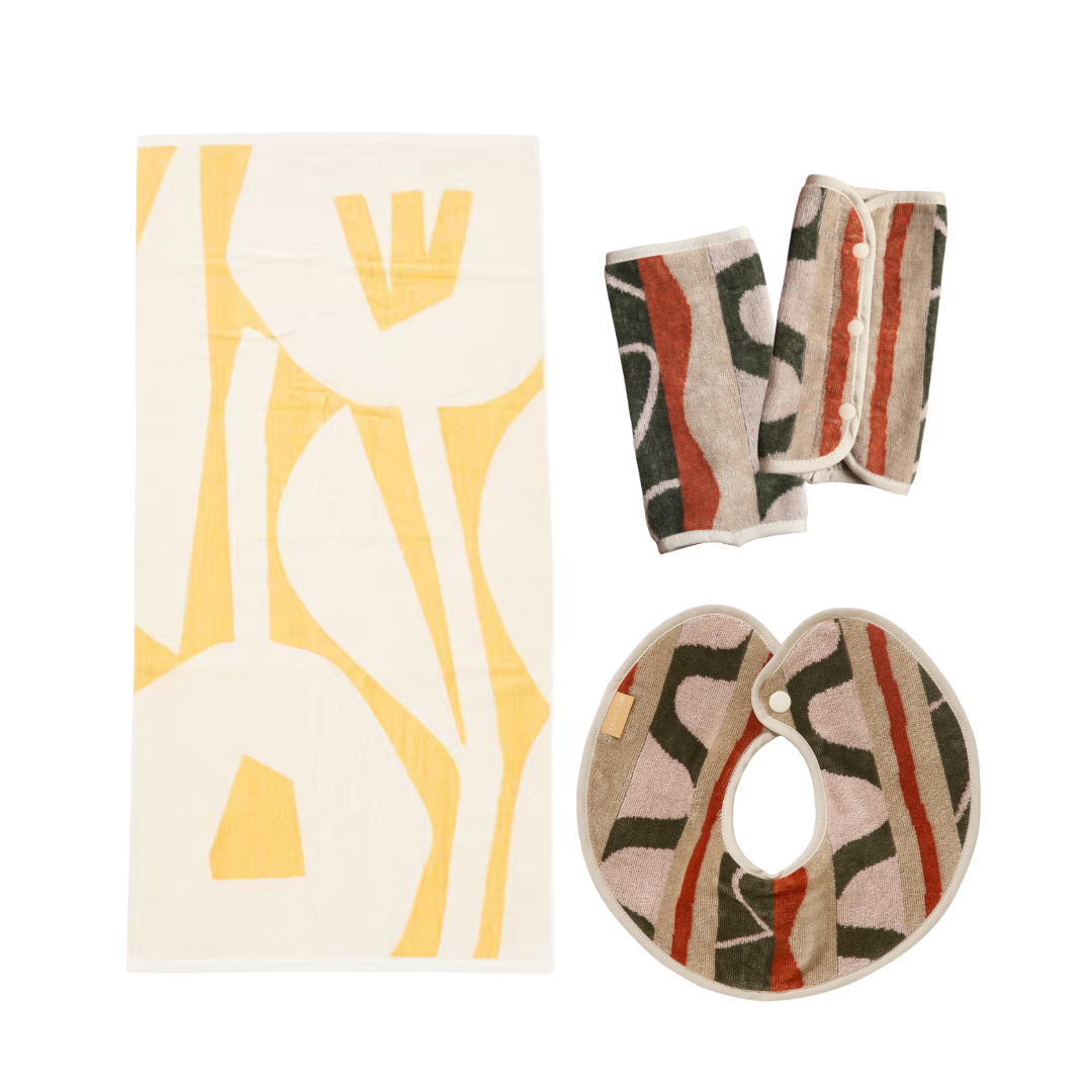 【BABY GIFT SET】タオルスタイ&バスタオル&抱っこ紐カバー