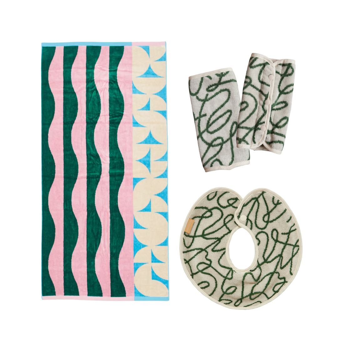 【BABY GIFT SET】タオルスタイ&バスタオル&抱っこ紐カバー