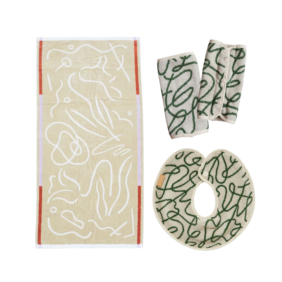 【BABY GIFT SET】タオルスタイ&バスタオル&抱っこ紐カバー