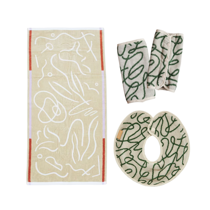 【BABY GIFT SET】タオルスタイ&バスタオル&抱っこ紐カバー