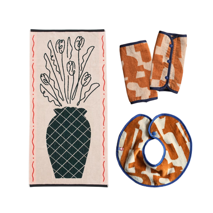 【BABY GIFT SET】タオルスタイ&バスタオル&抱っこ紐カバー