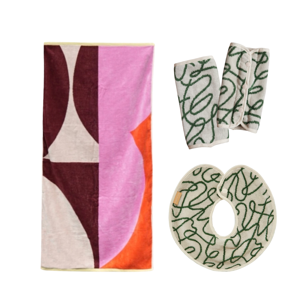 【BABY GIFT SET】タオルスタイ&バスタオル&抱っこ紐カバー