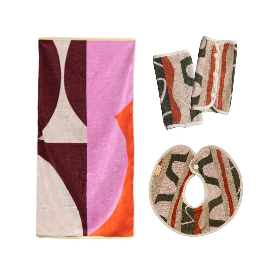 【BABY GIFT SET】タオルスタイ&バスタオル&抱っこ紐カバー