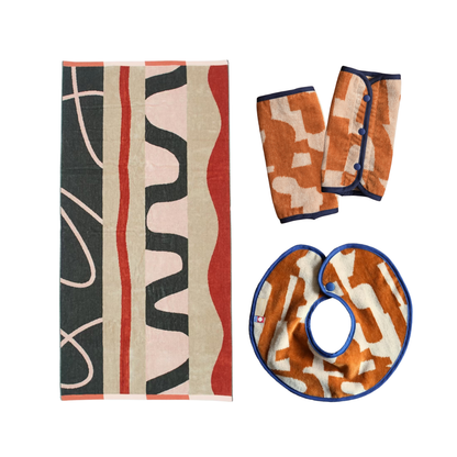 【BABY GIFT SET】タオルスタイ&バスタオル&抱っこ紐カバー