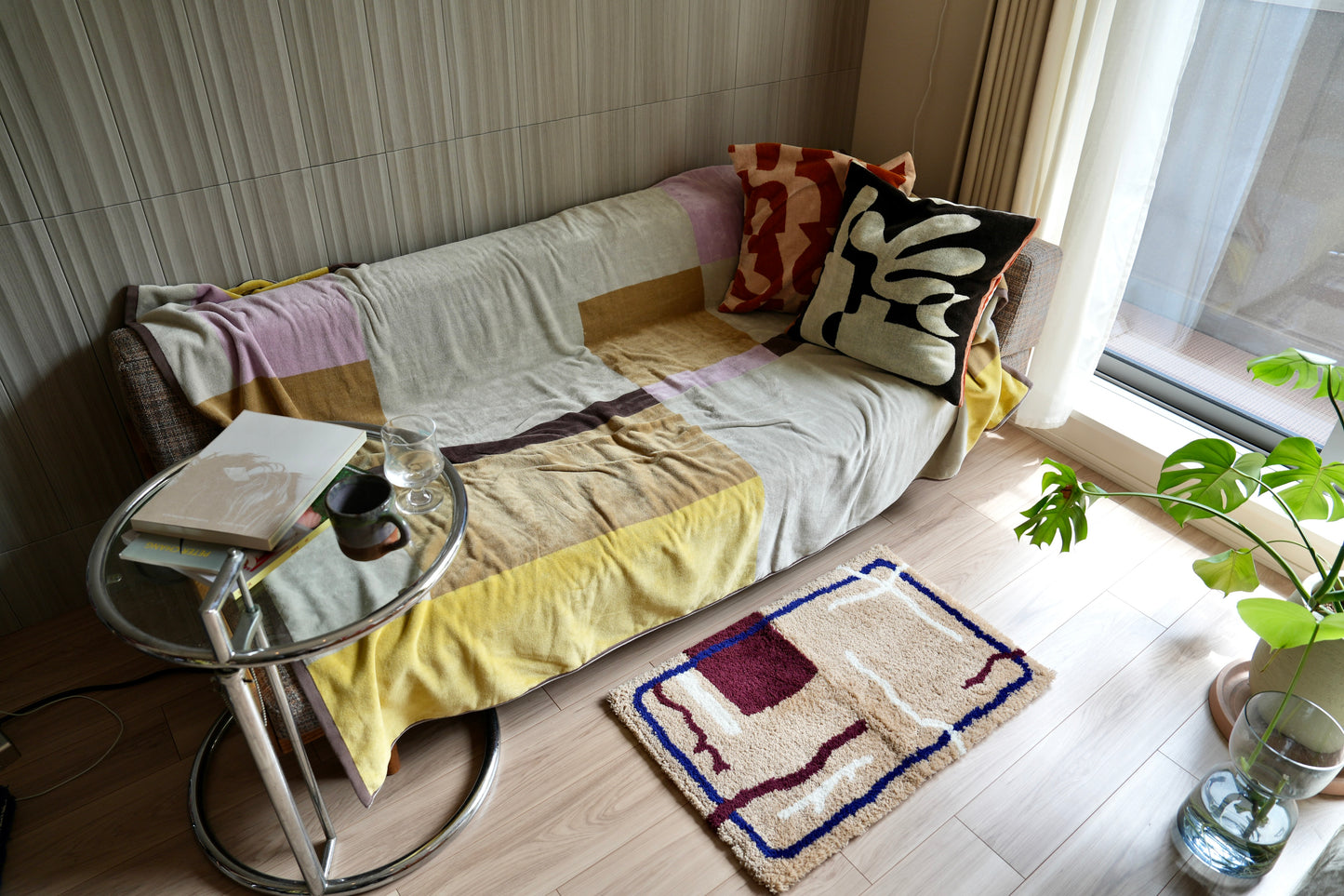 BED THROW BLANKET：Rectangle / beige