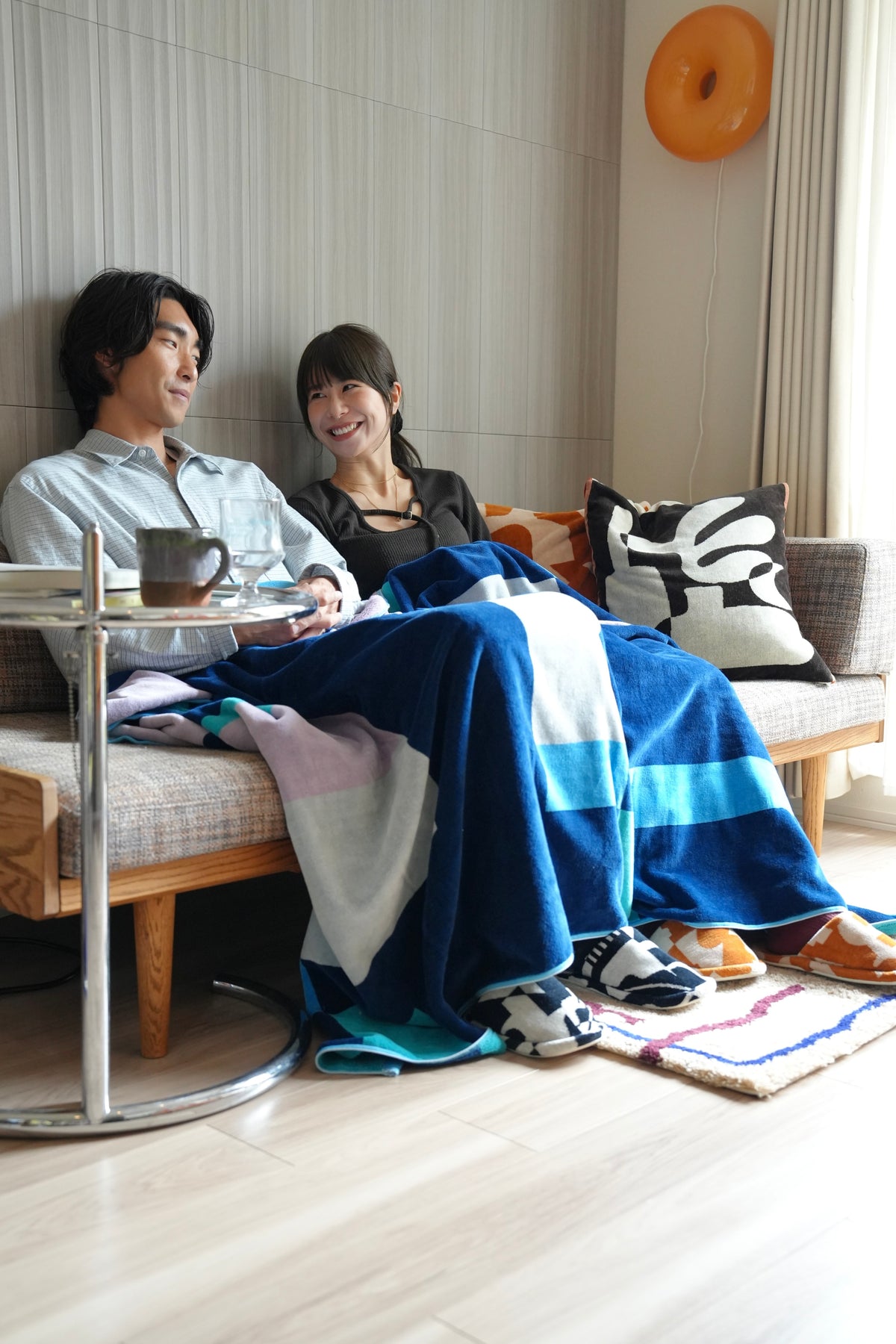 BED THROW BLANKET：Rectangle / navy