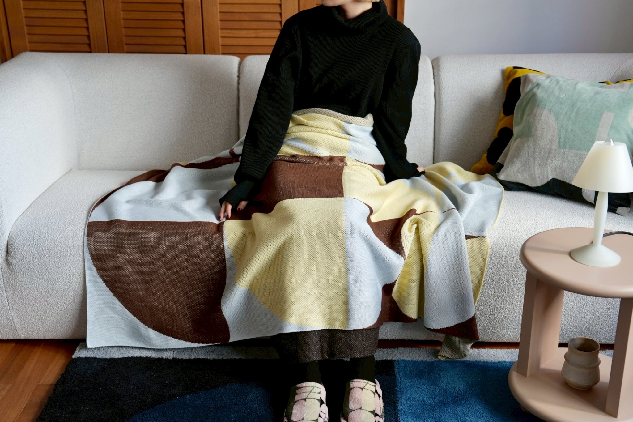 EQUIPMENT KNIT BLANKET ブランケット ニットブランケット / KNIT BLANKET：Circle Rhythm – MYTONE