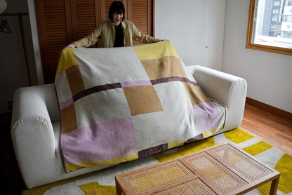 BED THROW BLANKET：Rectangle / beige