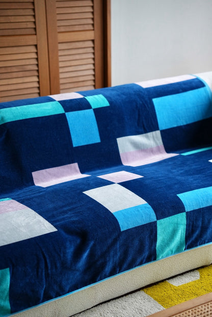 BED THROW BLANKET：Rectangle / navy