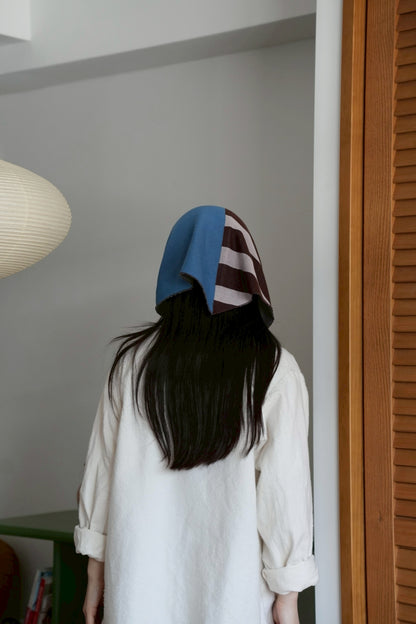 トライアングルスカーフ / TRIANGLE SCARF：Blue Boundary