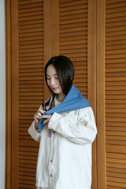 トライアングルスカーフ / TRIANGLE SCARF：Blue Boundary