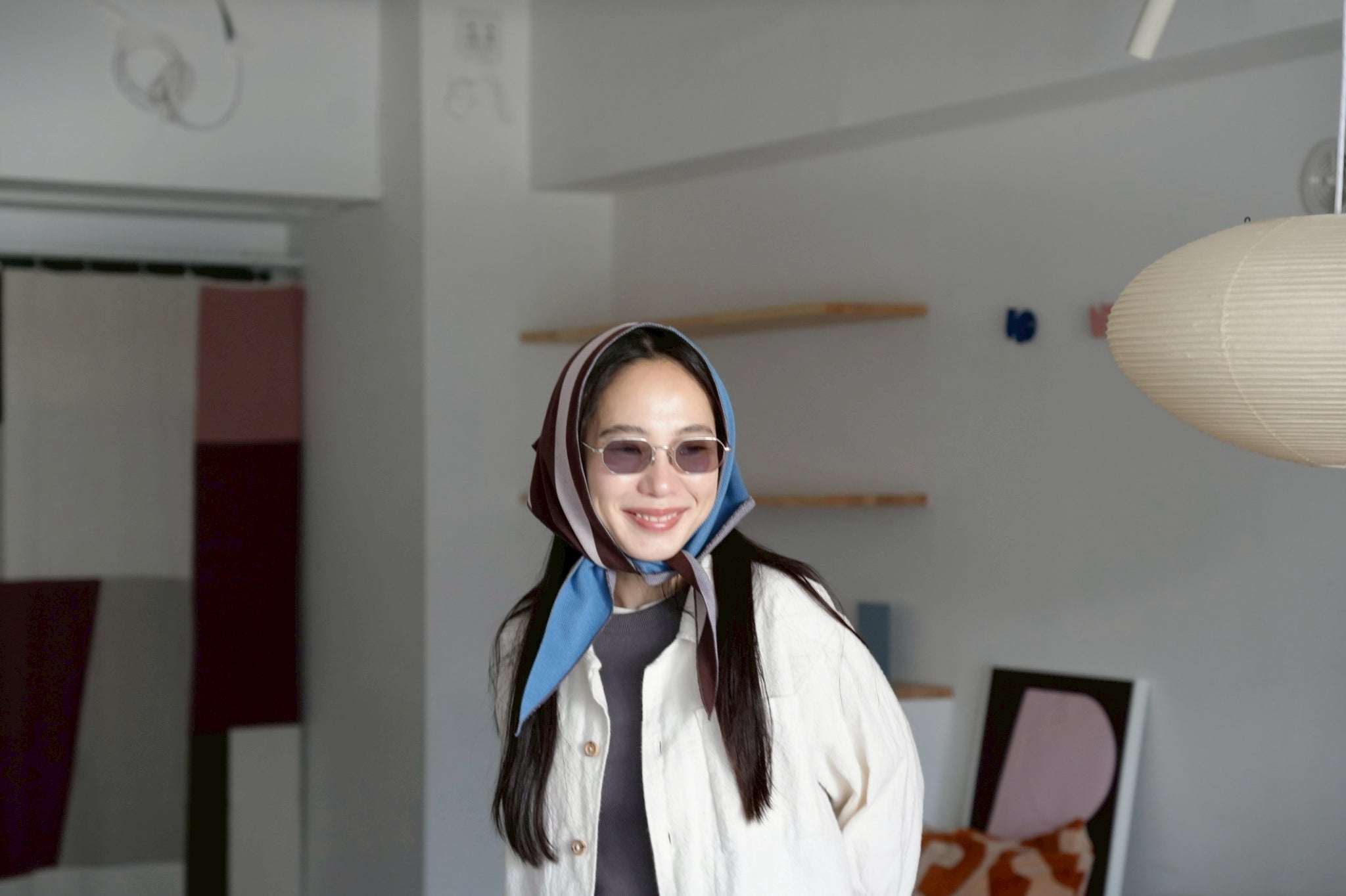 トライアングルスカーフ / TRIANGLE SCARF：Blue Boundary – MYTONE