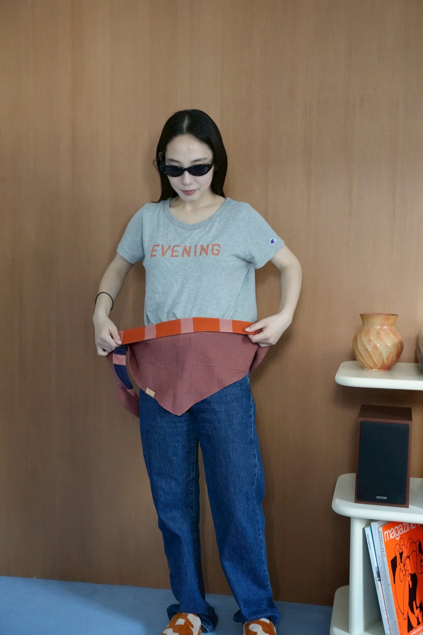 トライアングルスカーフ / TRIANGLE SCARF：Dusk Block