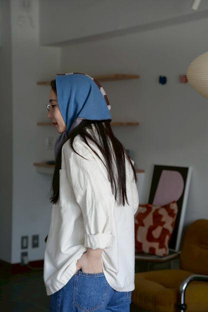 トライアングルスカーフ / TRIANGLE SCARF：Blue Boundary