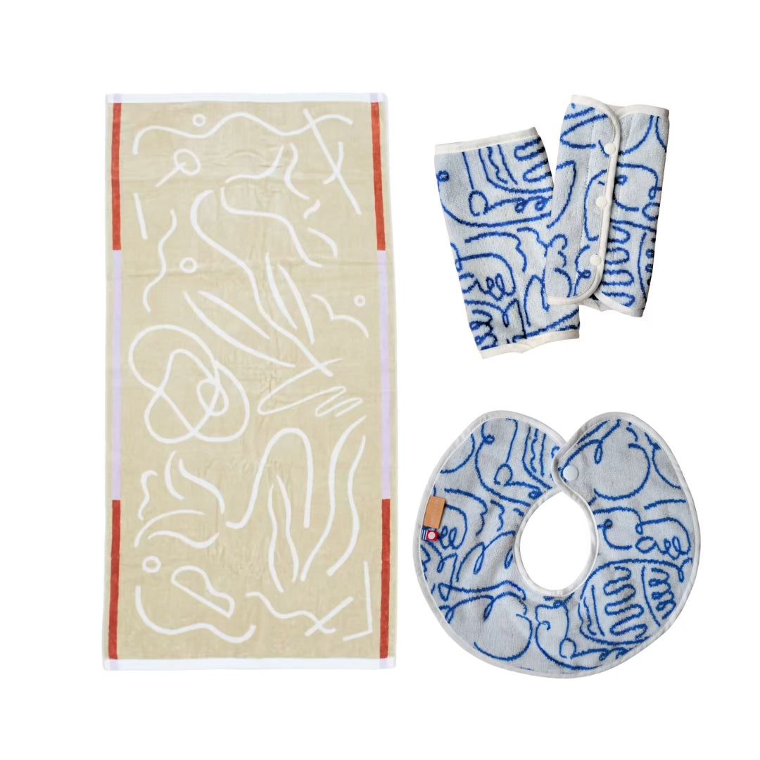 【BABY GIFT SET】タオルスタイ&バスタオル&抱っこ紐カバー